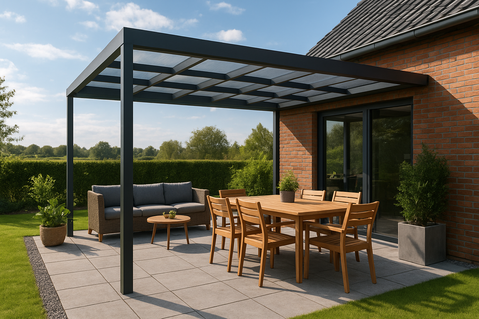 Foto bij Inspirerende ideeën voor een moderne terrasoverkapping